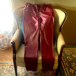 Shein lace up leather pants